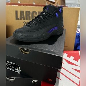 Jordan Kids Black and Purple Sneakers